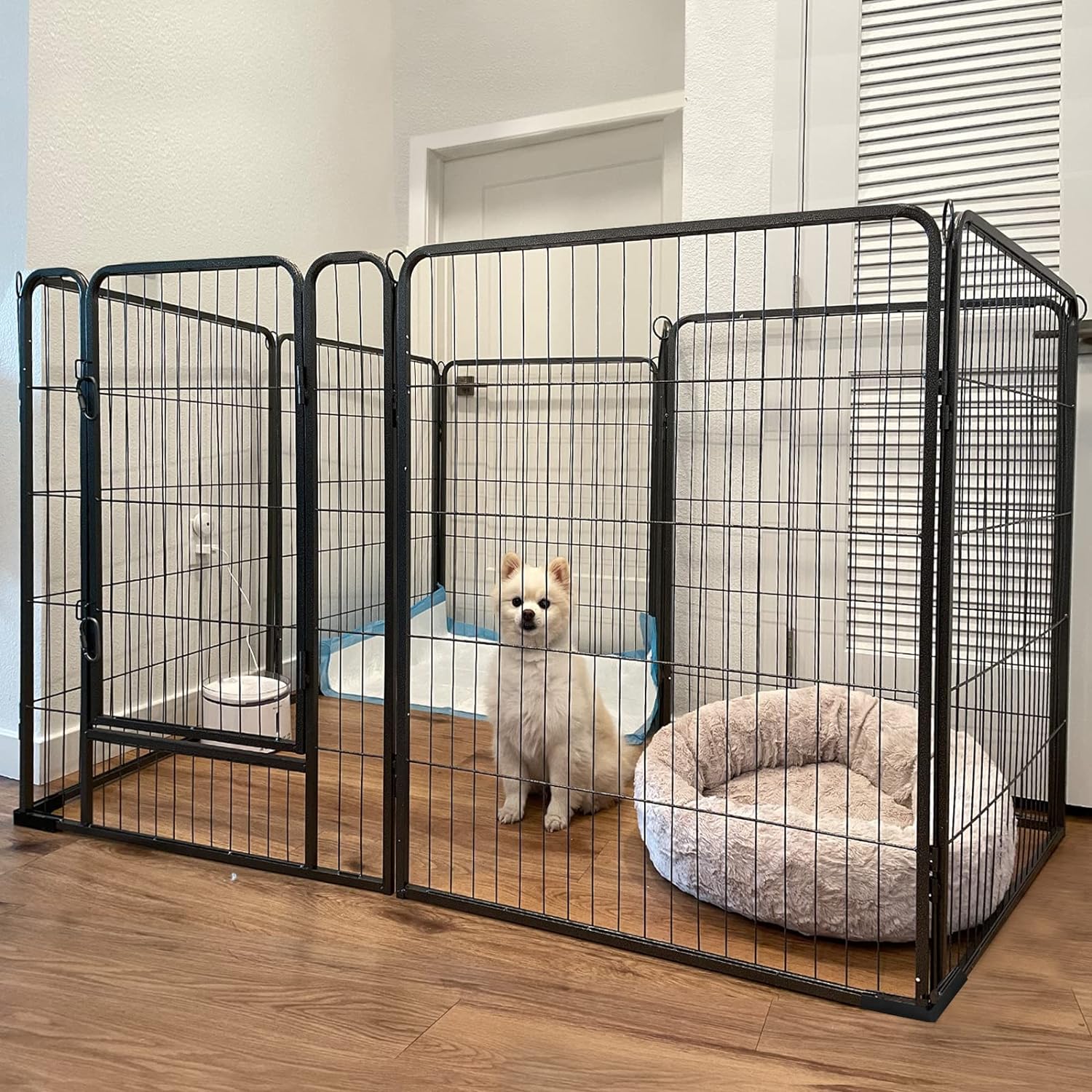 Dog Playpen Indoor & Outdoor Foldable Pet Exercise Fence Pen with Door Gate,Dog Kennels for Small/Medium/Puppy Dogs,Rabbits (8 Panels, 31 Inch)…